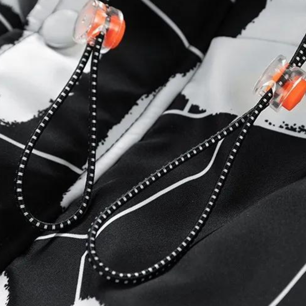 David - Hooded Puffer Jacket with Graphical Print