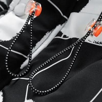 David - Hooded Puffer Jacket with Graphical Print