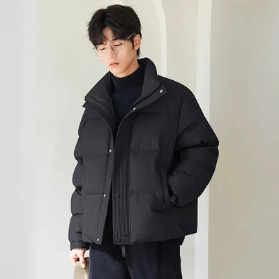 Daniel - Sleek Open Collar Puffer Jacket Unisex