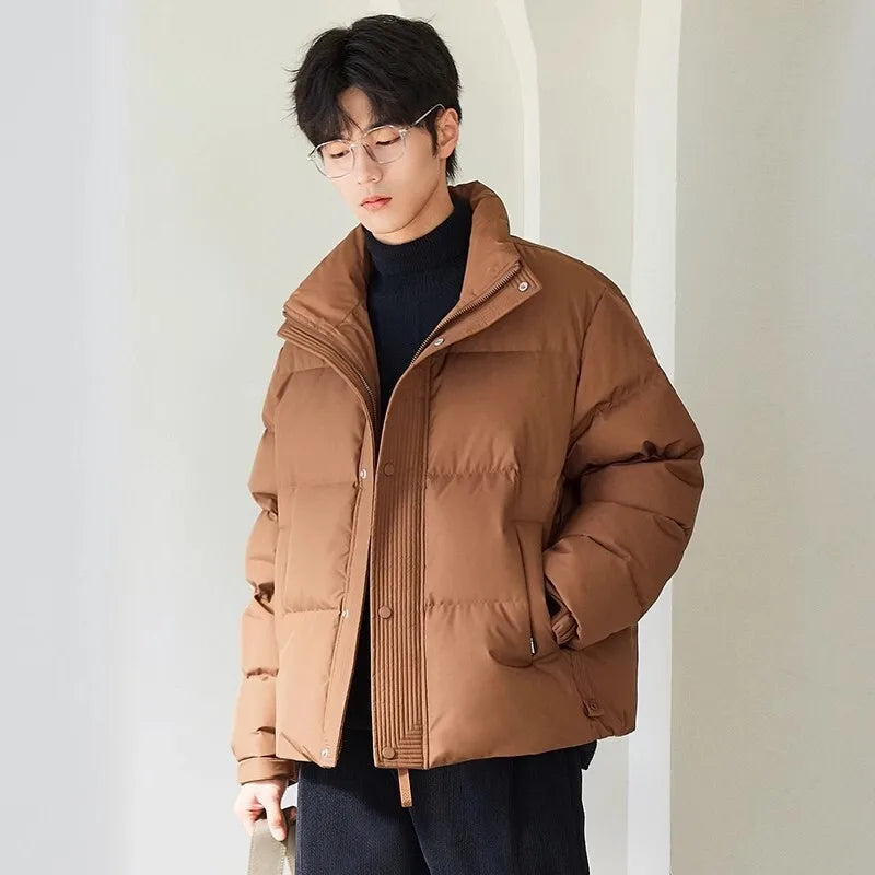 Daniel - Sleek Open Collar Puffer Jacket Unisex
