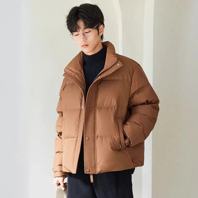 Daniel - Sleek Open Collar Puffer Jacket Unisex