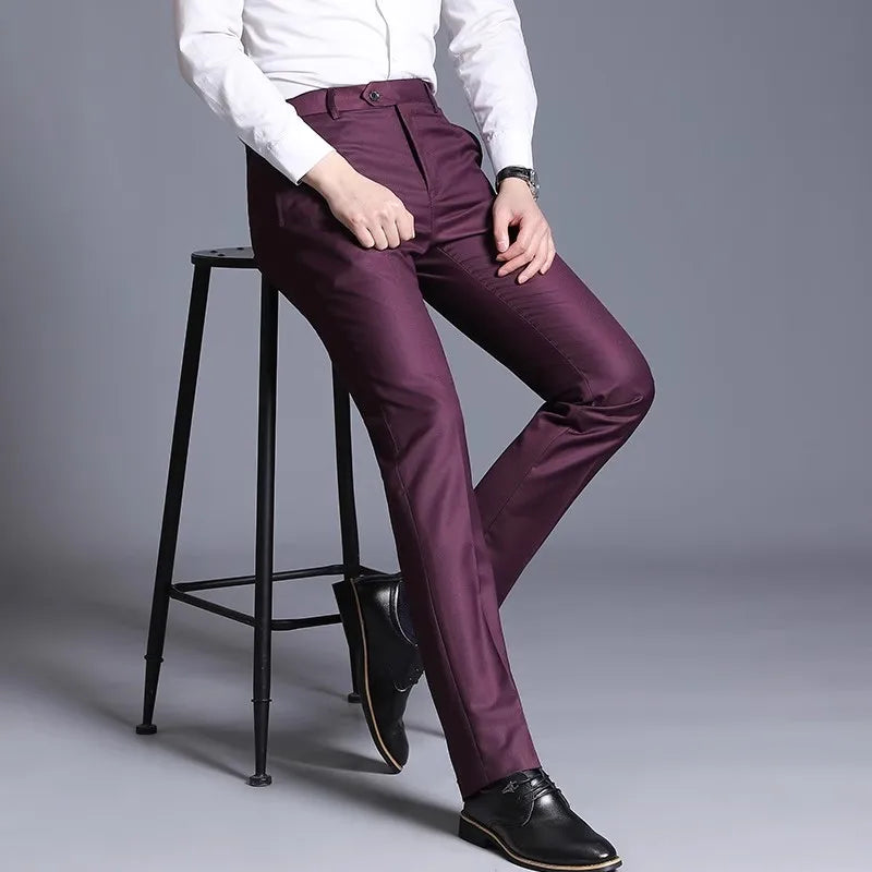 Slim Fit Office Trousers Men