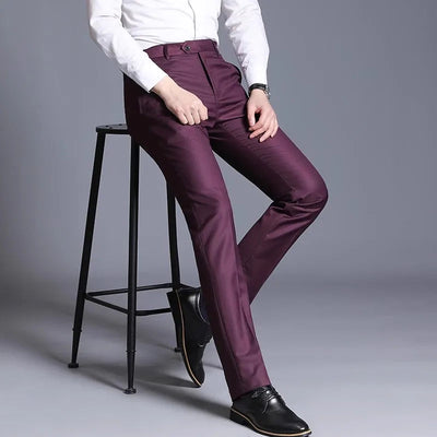 Slim Fit Office Trousers Men