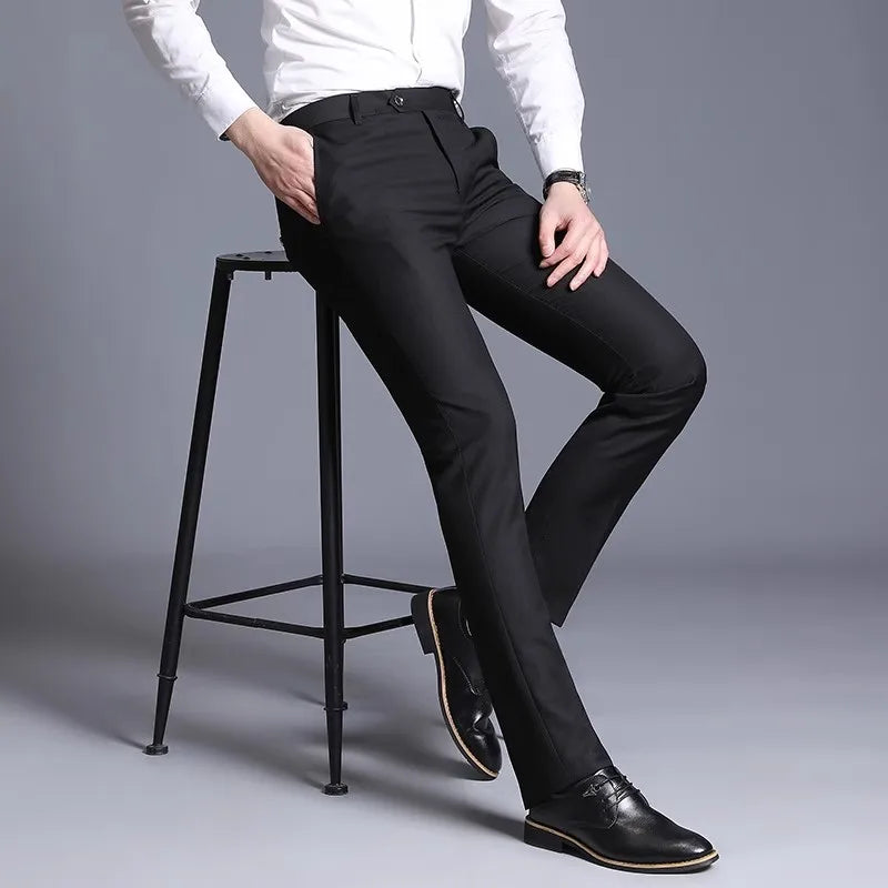 Slim Fit Office Trousers Men