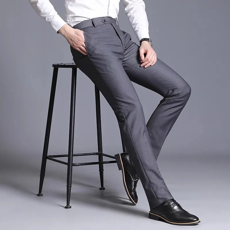 Slim Fit Office Trousers Men