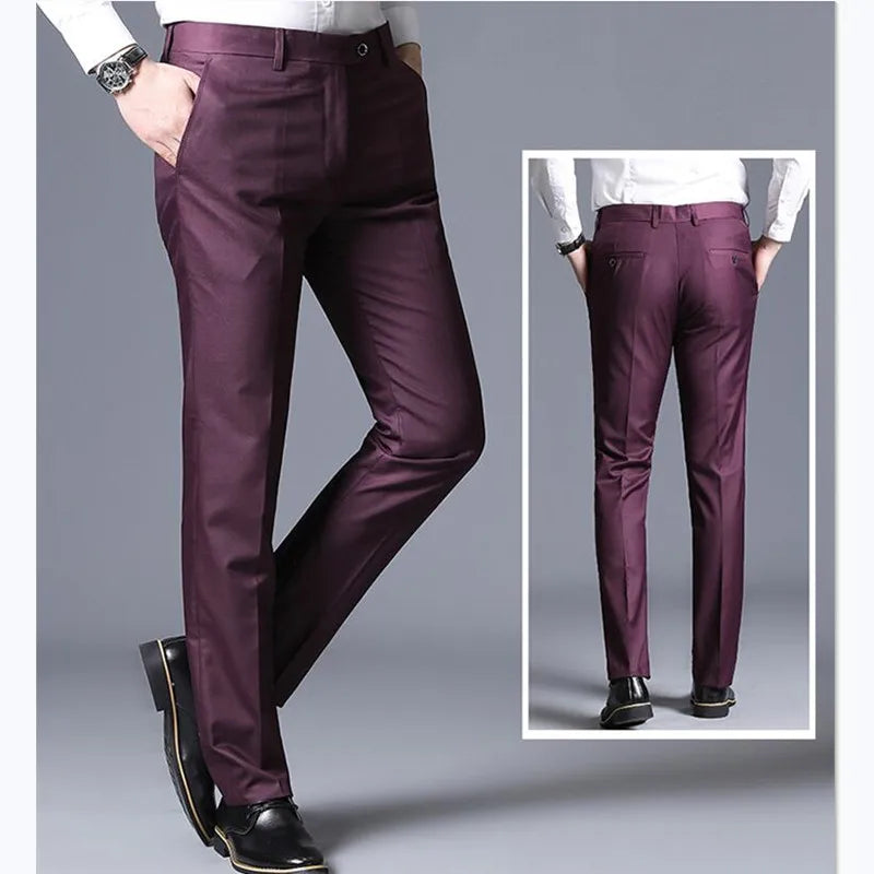 Slim Fit Office Trousers Men