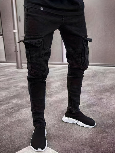 Slim Fit Stretch Cargo Jeans