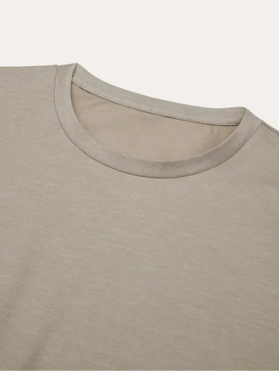 Taupe Baumwoll T-Shirt Herren
