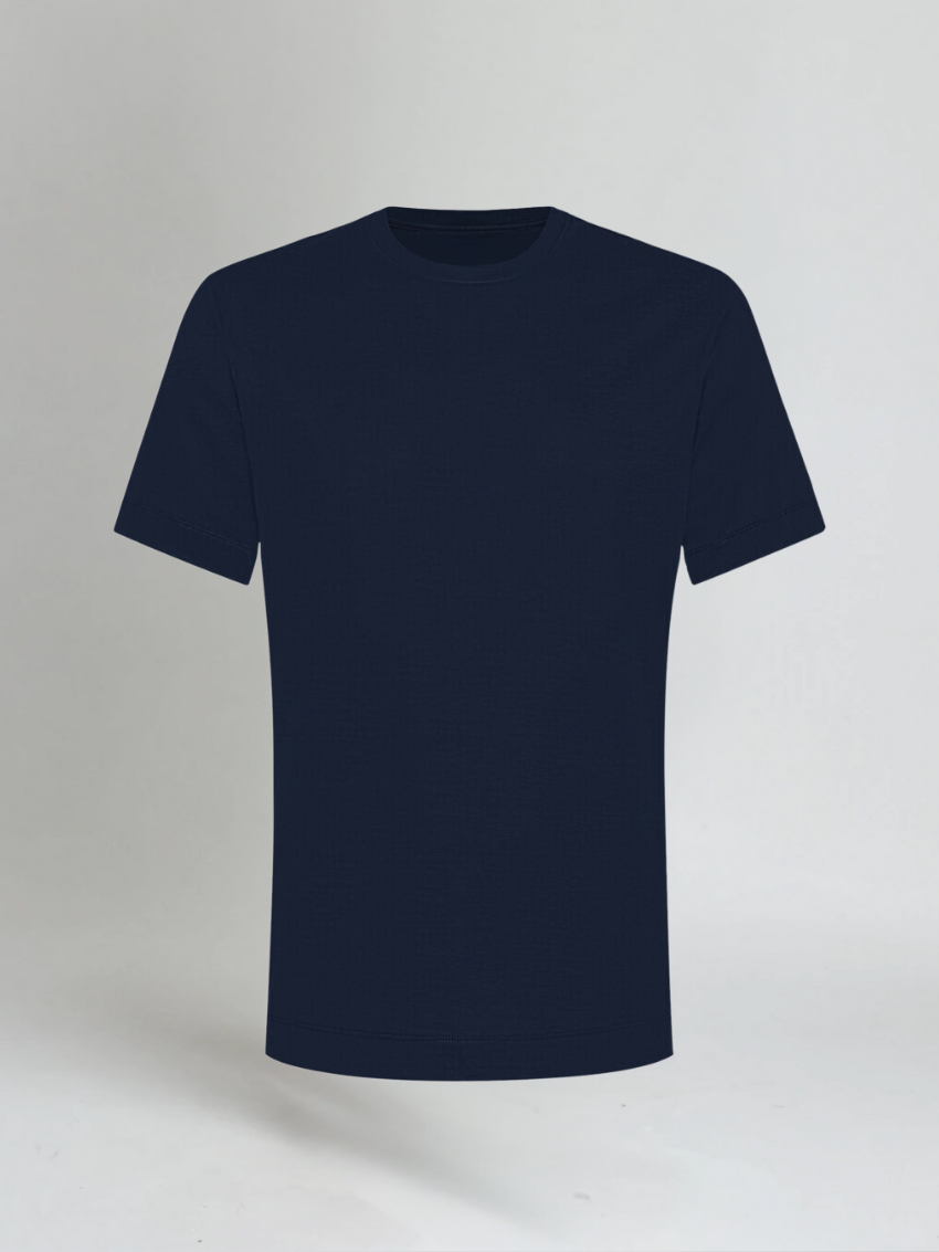 Marineblaues Baumwoll T-Shirt Herren