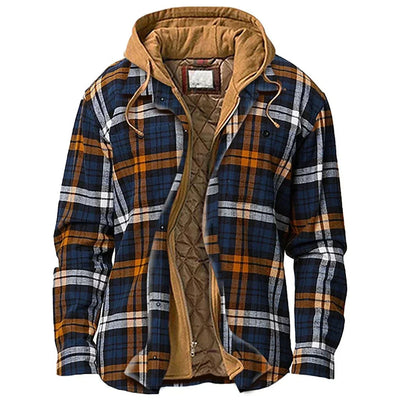 Flanel Jacket with Hood Men - Warm & Insulated