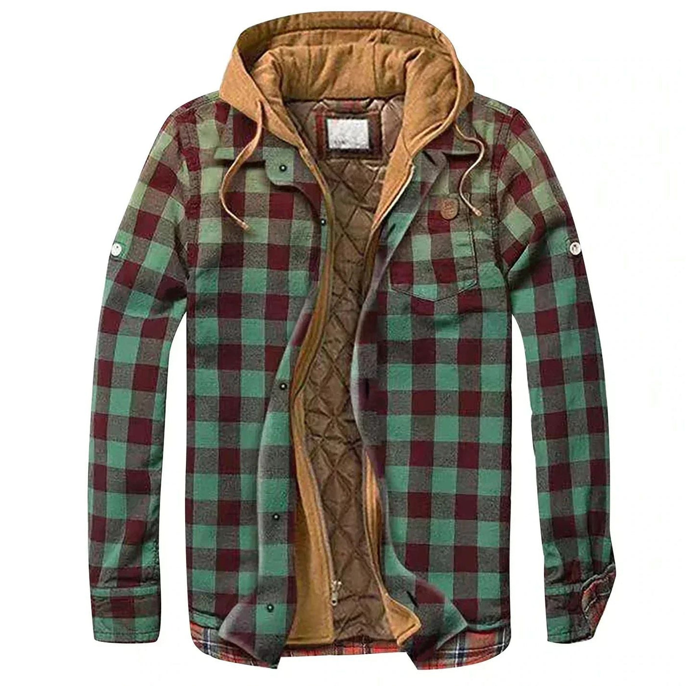 Flanel Jacket with Hood Men - Warm & Insulated