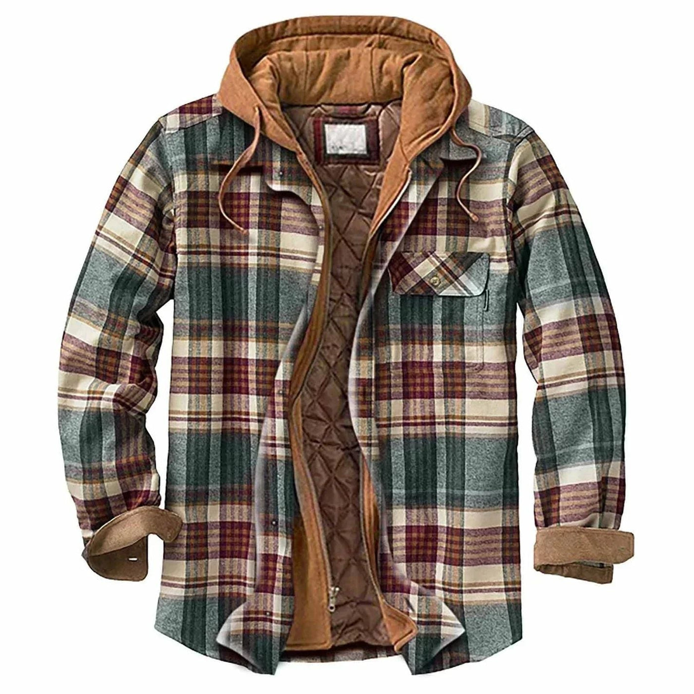 Flanel Jacket with Hood Men - Warm & Insulated