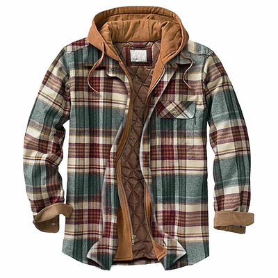 Flanel Jacket with Hood Men - Warm & Insulated