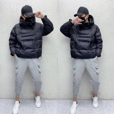 Bradley - Technical Men’s Black Hooded Puffer Jacket