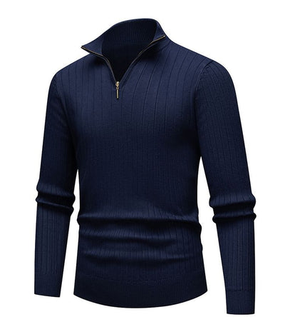 Warm Twisted Knit Half-Zip Shirt