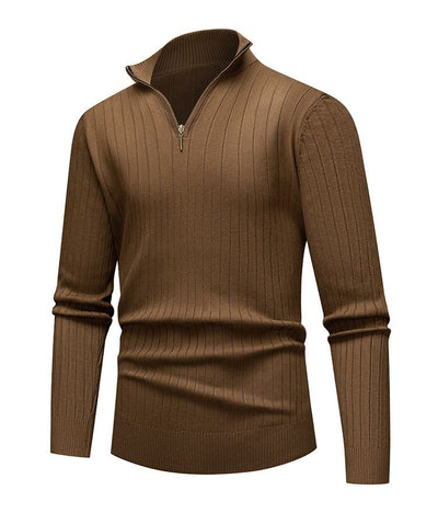 Warm Twisted Knit Half-Zip Shirt