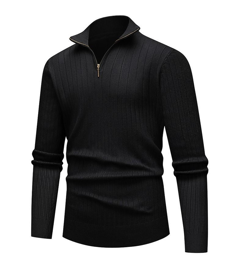 Warm Twisted Knit Half-Zip Shirt