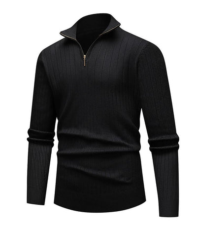Warm Twisted Knit Half-Zip Shirt