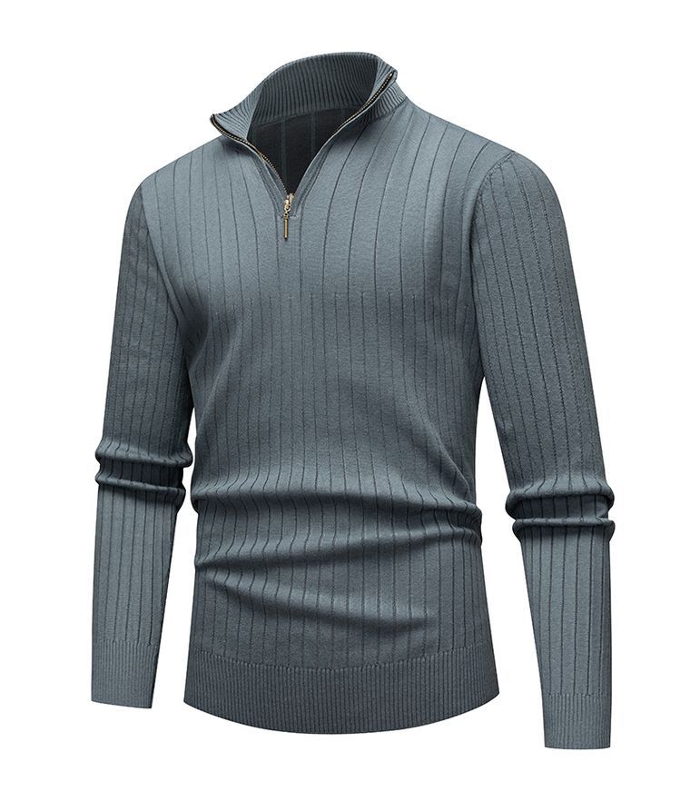 Warm Twisted Knit Half-Zip Shirt