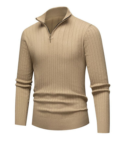 Warm Twisted Knit Half-Zip Shirt