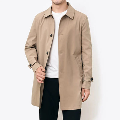Charles - Classic Knee Length Trenchcoat for Men