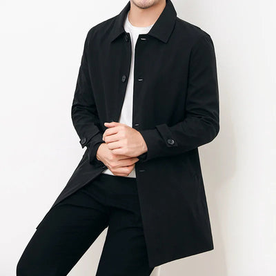 Charles - Classic Knee Length Trenchcoat for Men