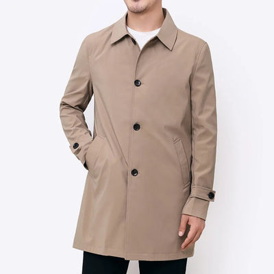 Charles - Classic Knee Length Trenchcoat for Men