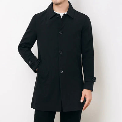 Charles - Classic Knee Length Trenchcoat for Men
