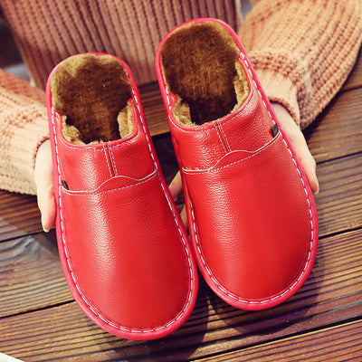 PU-Leather Winter Slippers