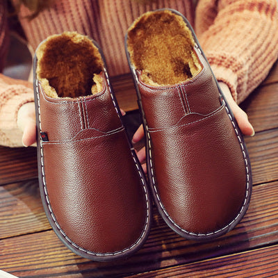 PU-Leather Winter Slippers