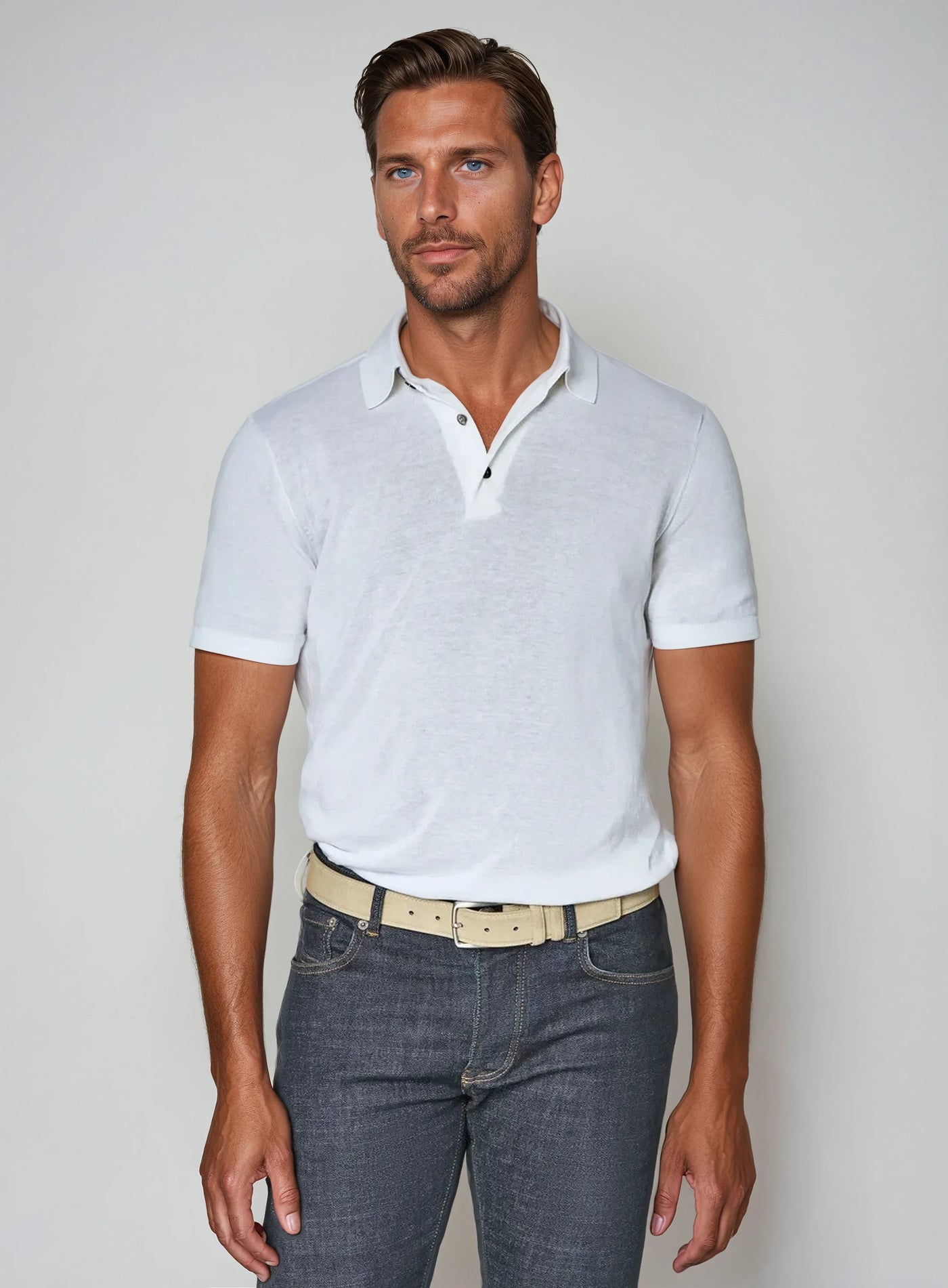 Weiß Poloshirt für Herren