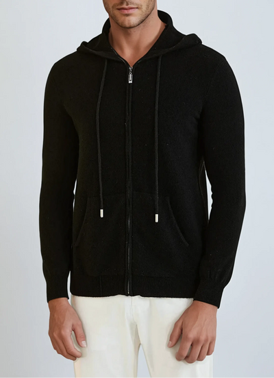 Sebastian - Black Full-Zip Jumper