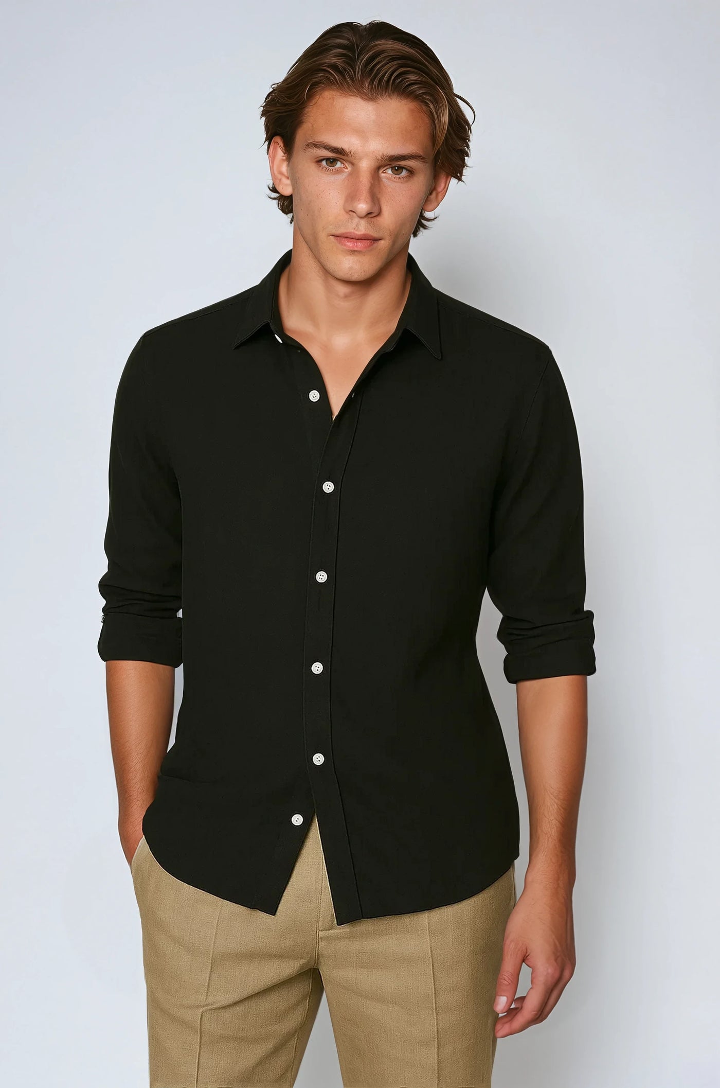 Beau - Old Money Black Linen Shirt