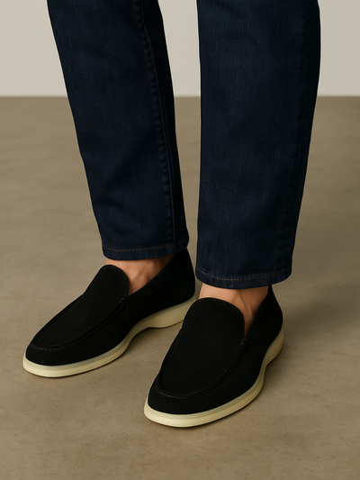 Lexi - Old Money Black Suede Loafers
