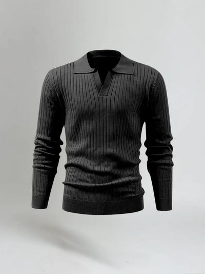 Max - Classic Black Long-Sleeve Polo