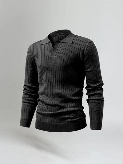Max - Classic Black Long-Sleeve Polo