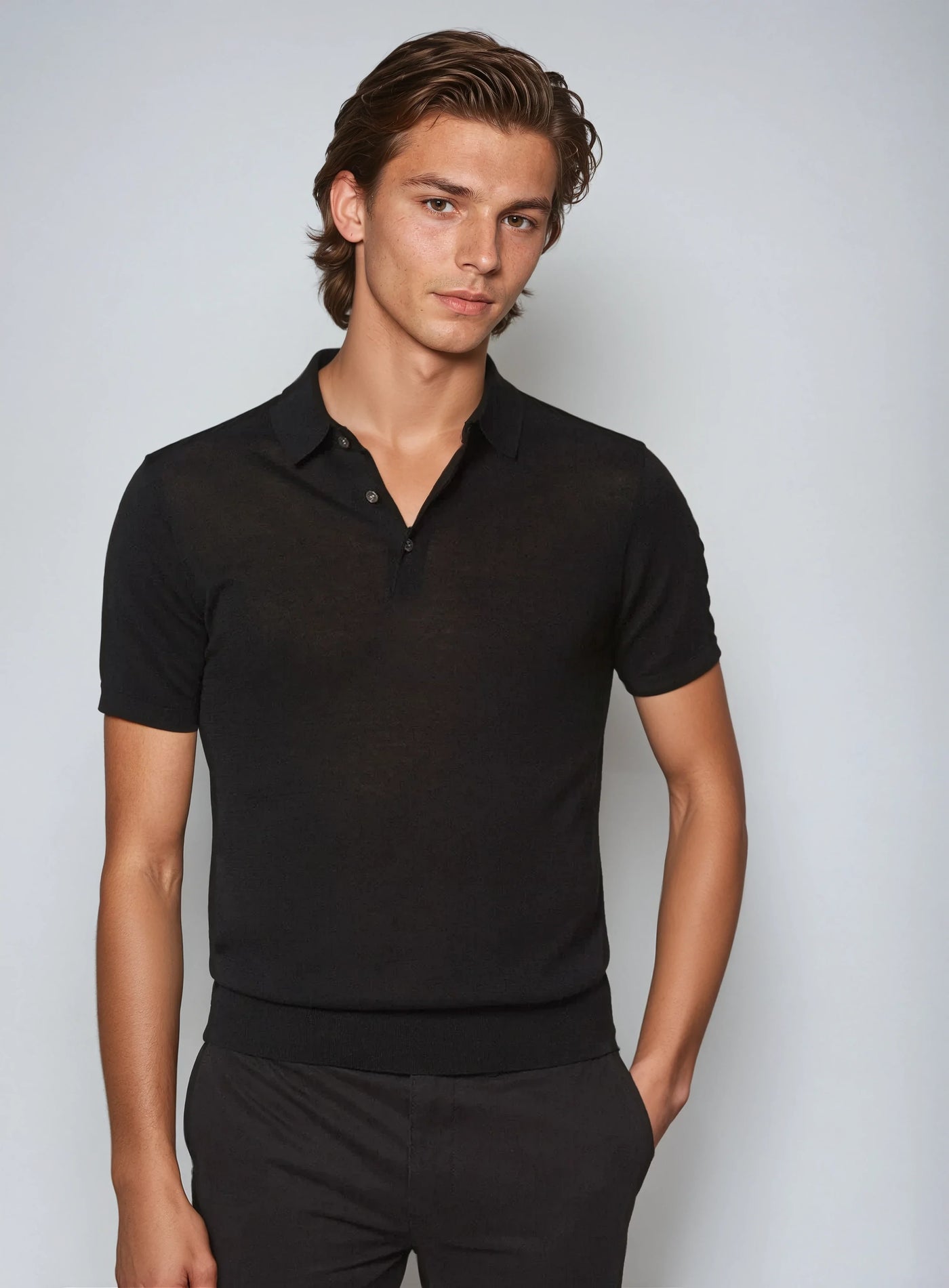Klassiker Schwarz Poloshirt für Herren