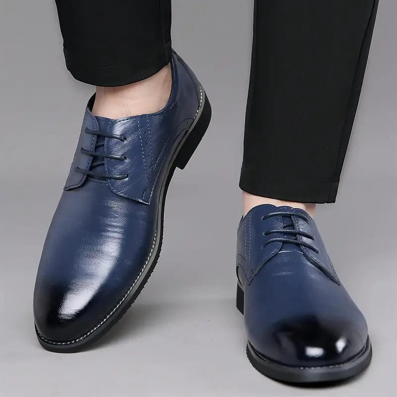 PU Leather Oxford Lace-Up Office Shoes Men
