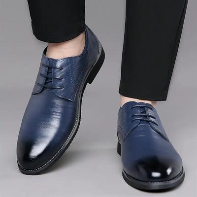 PU Leather Oxford Lace-Up Office Shoes Men