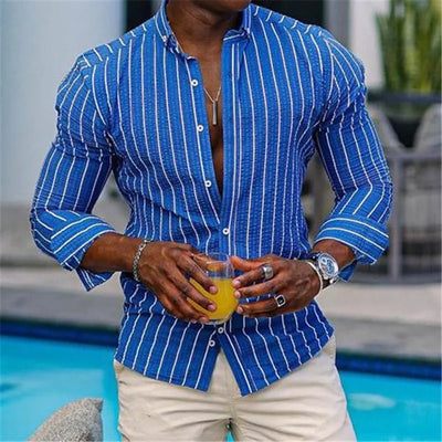 Elijah - Old Money Striped Linen Summer Shirt