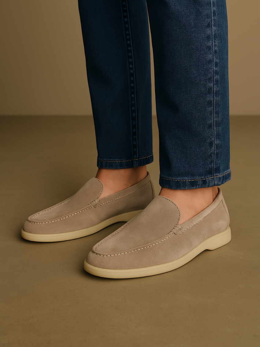Nori - Classic Beige Suede Loafers Men