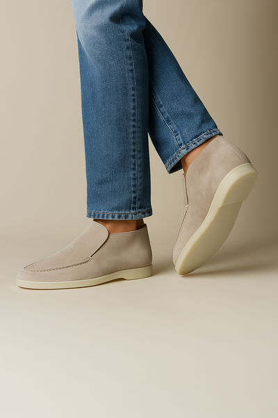 Anton - Elegant Beige Suede Slip-On Loafers