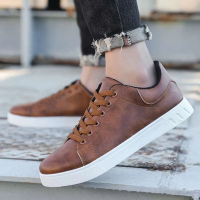 PU Leather Lace-Up Office Shoes Men