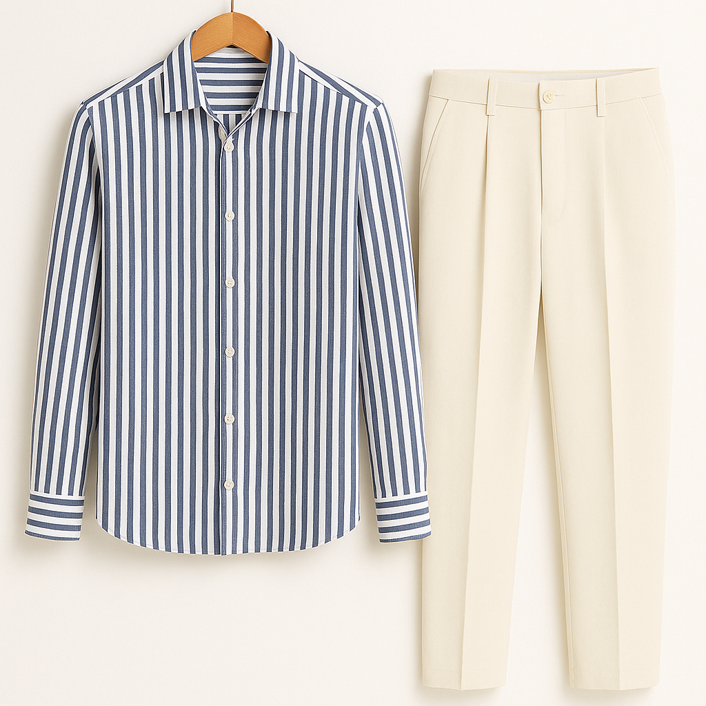 Thomas - Summer Striped Shirt Set for Men
