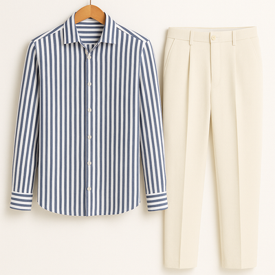 Thomas - Summer Striped Shirt Set for Men
