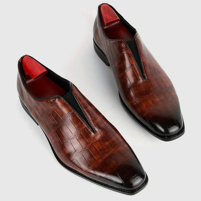 Men’s Crocodile Embossed Look Slip-On Office Shoes