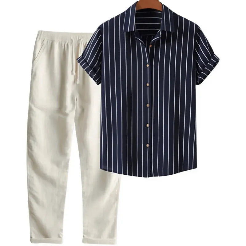 Kennedy - Classic Striped Linen Outfit