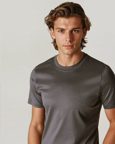 Dunkelbraunes T-Shirt für Herren