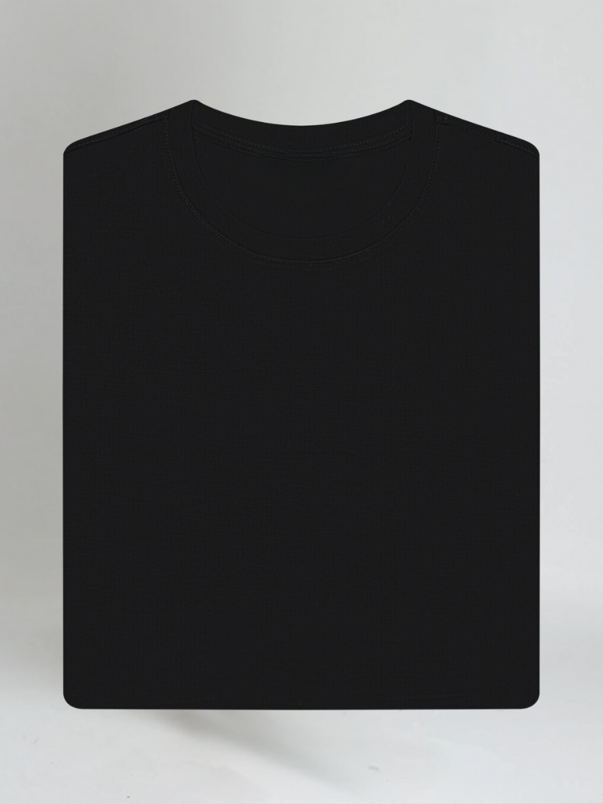Schwarzes Baumwoll T-Shirt Herren