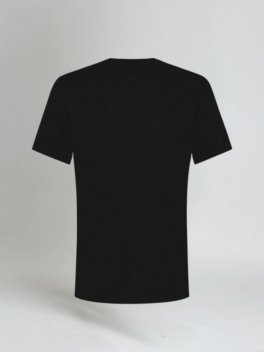 Schwarzes Baumwoll T-Shirt Herren